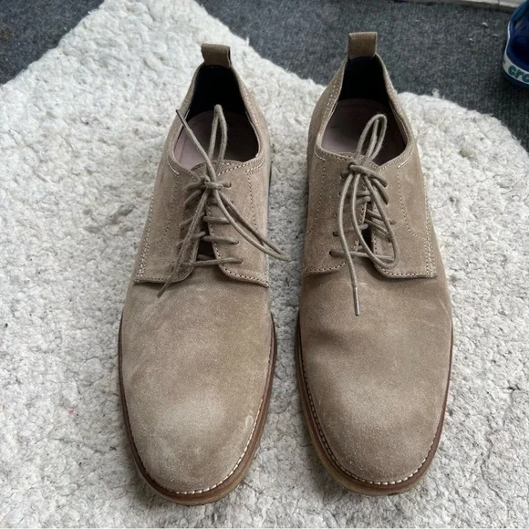 Banana Republic Tan Suede Ortholite Genuine Italian Leather Lace Up Oxfords